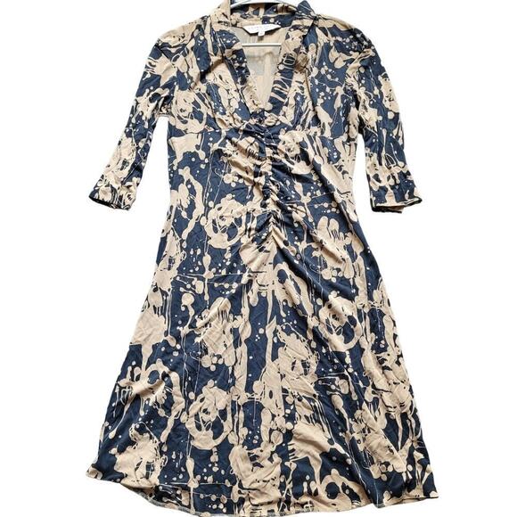 Vintage Trina Turk Womens 100% Silk Abstract Print Midi Dress 10 Multico… - Picture 1 of 10